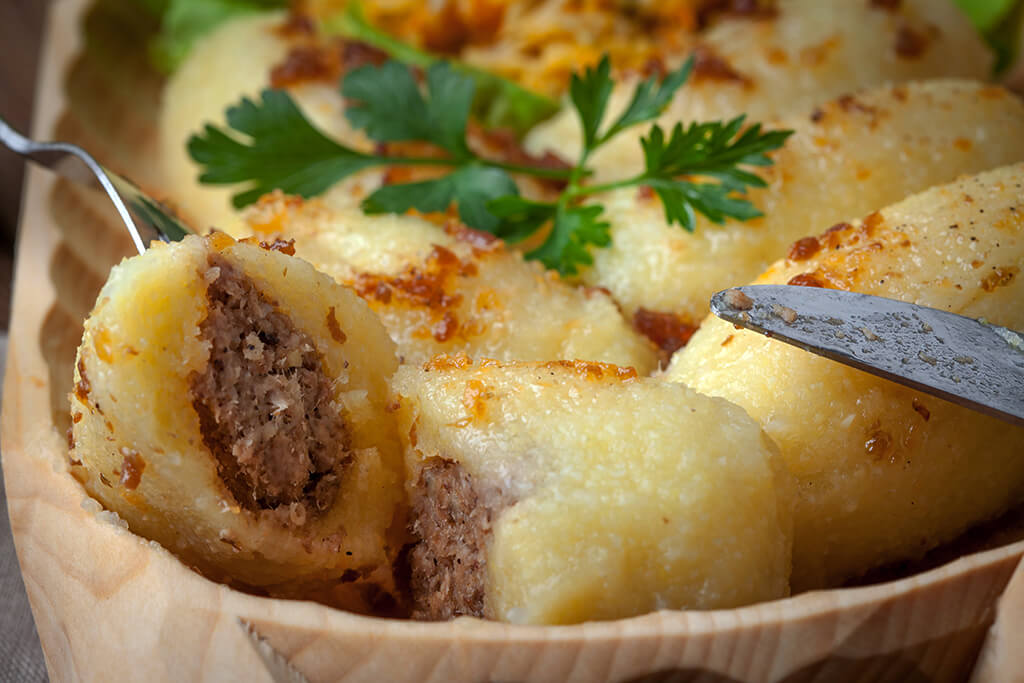 Papas rellenas con carne molida